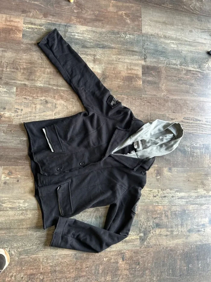 Gilet sweat capuche bicolore - photo numéro 2