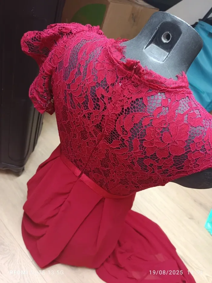 Magnifique robe longue bordeaux taille S - photo numéro 7