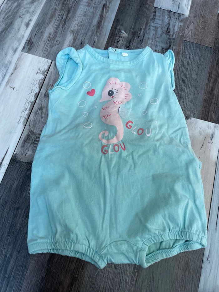 Lot de 2 grenouillères été fille 12 mois - photo numéro 3