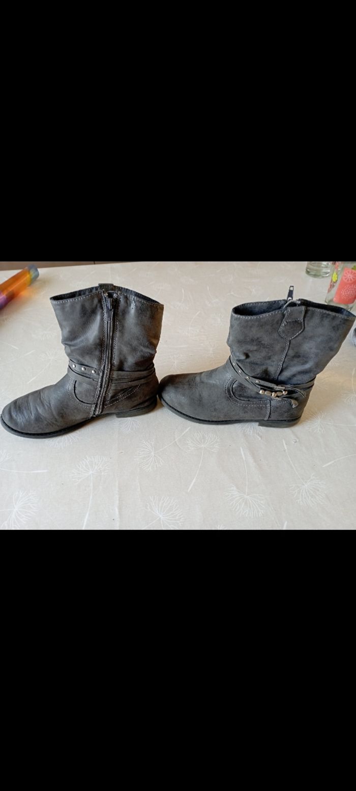 Bottines grise à fermeture éclair kitétoi taille 34 - photo numéro 4