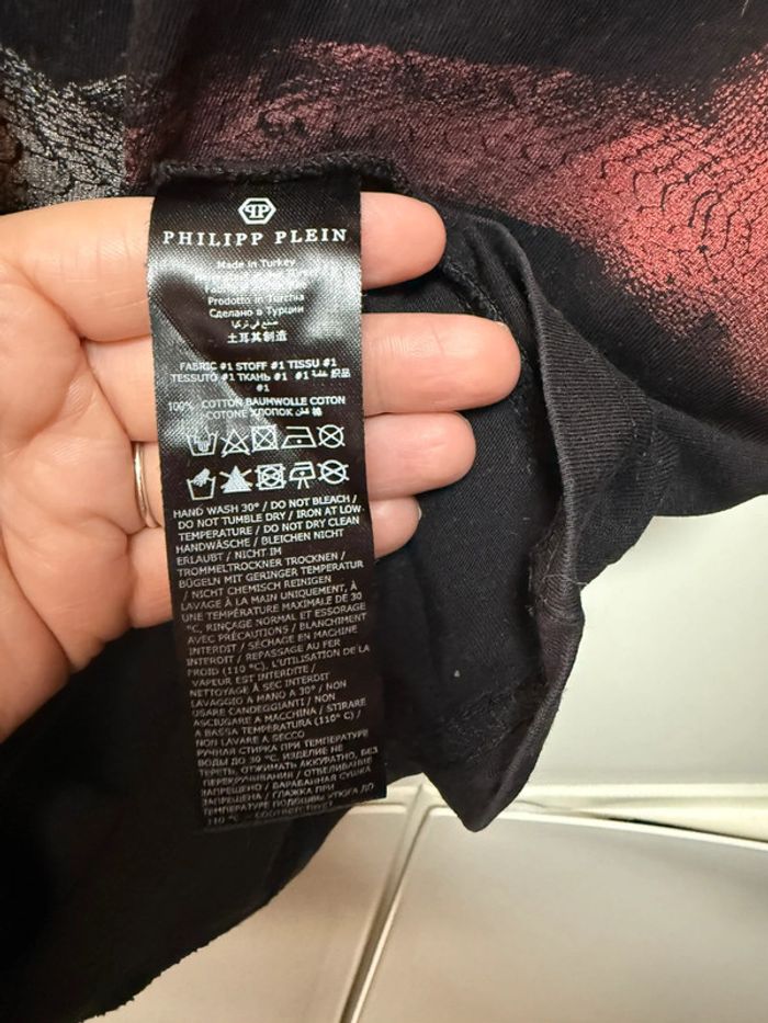T-shirt Philipp Plein noir tête de mort à paillette taille m - photo numéro 7