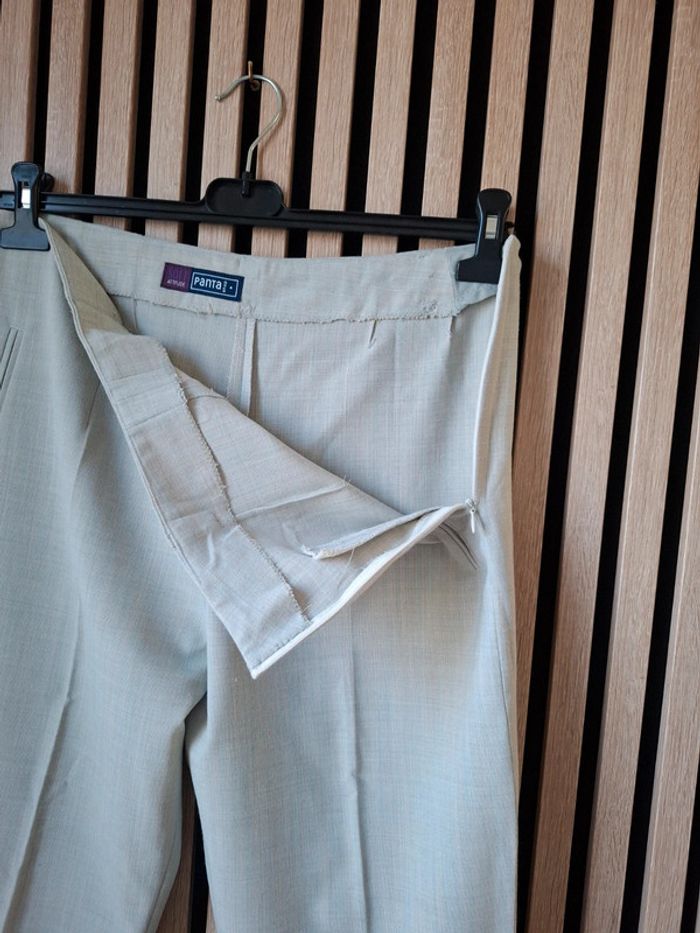 Pantalon beige coton lin Pantashop T 44 - photo numéro 7