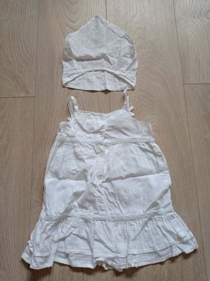 Robe blanche à bretelles avec accessoire cheveux Gémo 12 mois - photo numéro 2