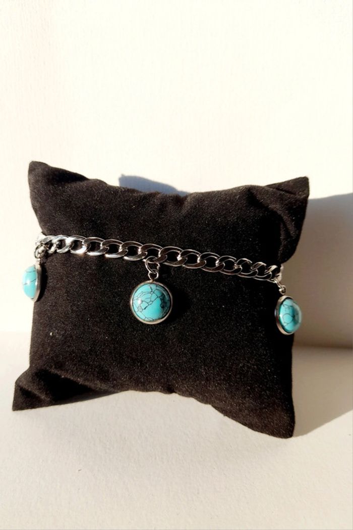 Gourmette avec charmes Turquoise