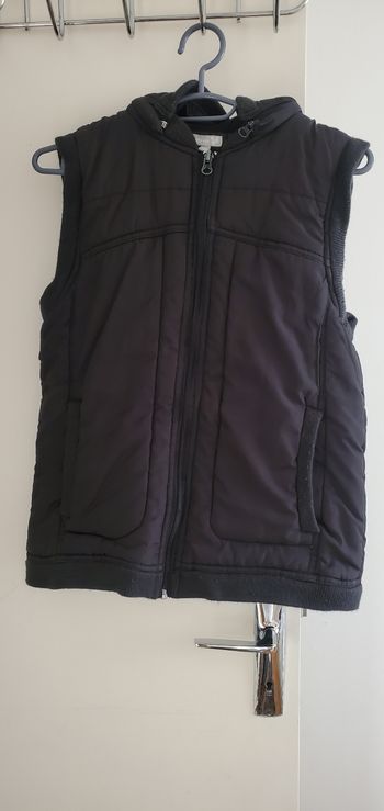 Doudoune sans manche noir garçon 10 ans