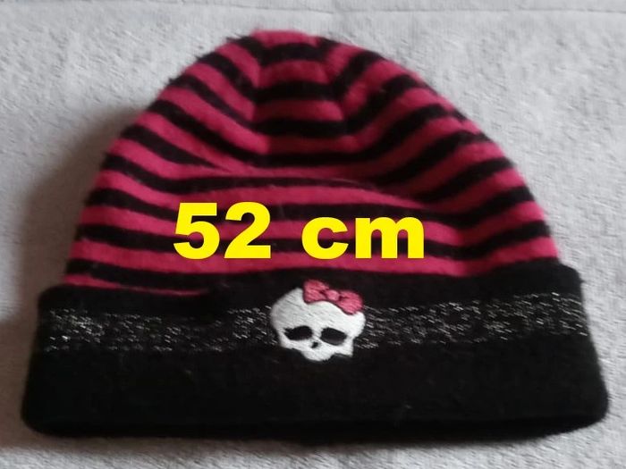 Bonnet rose noir Monster High Taille 52 cm