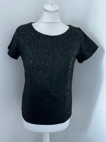 Blouse noire zébrée brillante Sandro S comme neuve