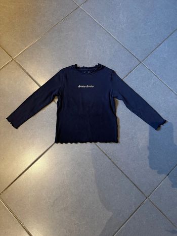 T shirt manches longues - Vertbaudet - Amour - Bleu marine & doré - 6 ans