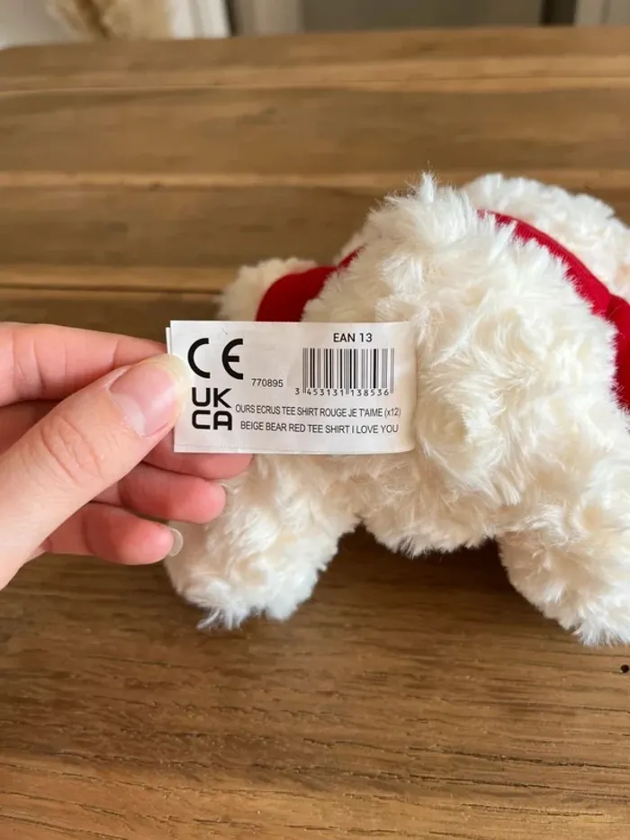 Peluche ours « Je t’aime » neuf - photo numéro 4