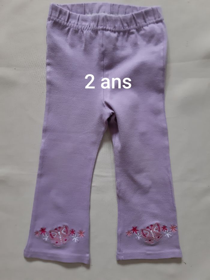 legging mauve fille - papillons - 2 ans