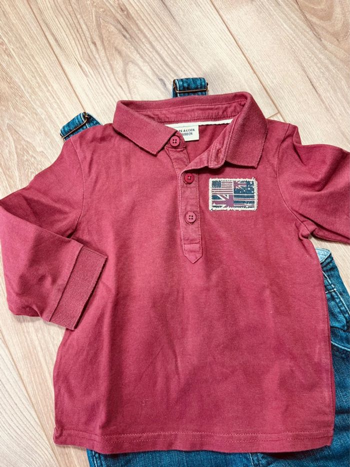 Taille 18 mois ensemble 2p garçon TAO Boutchou bordeaux et bleu jean * drapeau * 💙 - photo numéro 5