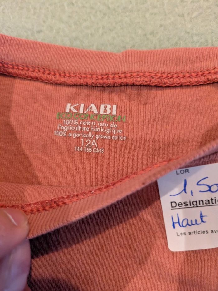 Haut manches longues rouge/rose 12 ans - photo numéro 3