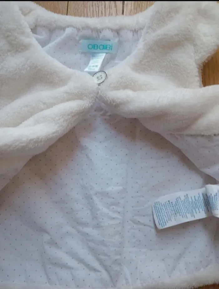 Gilet cardigan fille fourrure sans manches Obaibi 24 mois - photo numéro 7