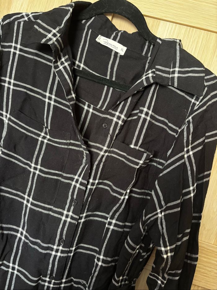 Chemise à carreaux noirs de grossesse Premaman t.xl - photo numéro 2