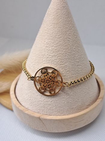 Bracelet Géométrique Mandala Doré – Acier Inoxydable – Pochon Offert