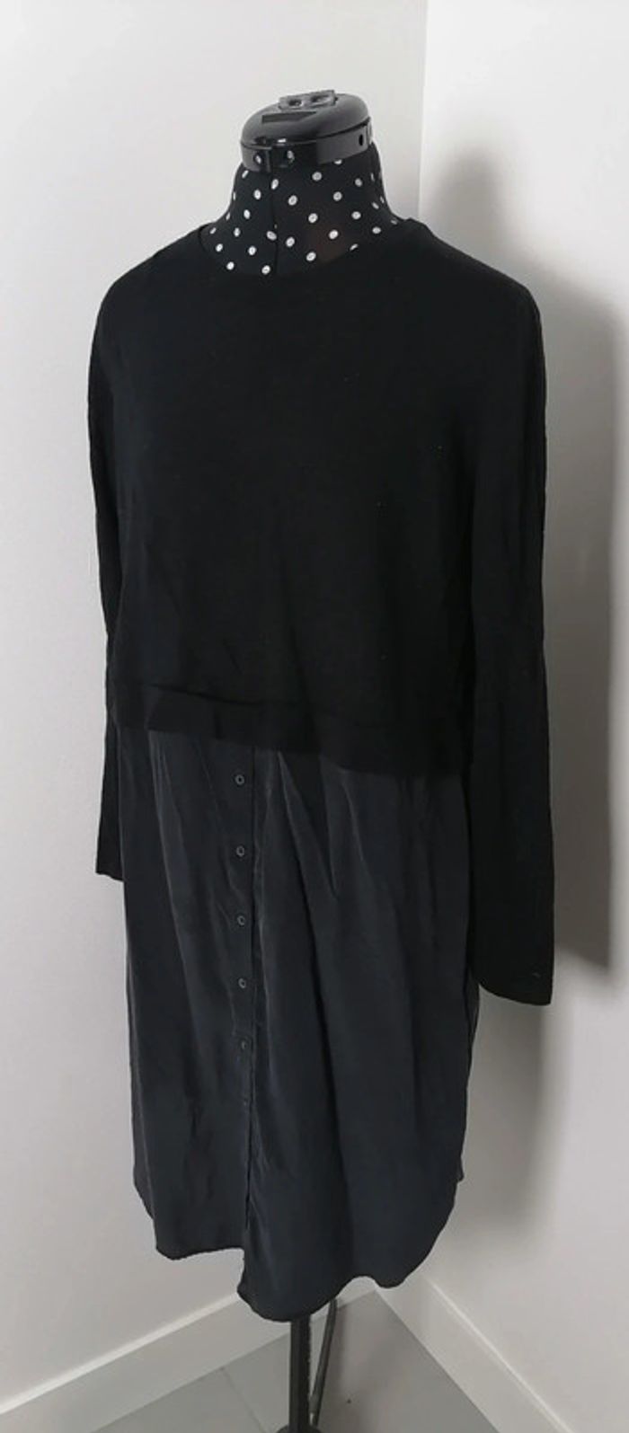 Robe 2 en 1 Laine et soie noir Taille M Cos - photo numéro 6