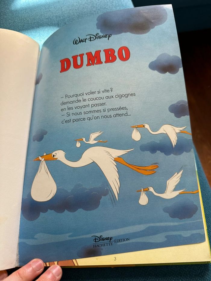1989 Grand livre ancien Disney Dumbo l’éléphant souris cirque Hachette Édition album vintage - photo numéro 8