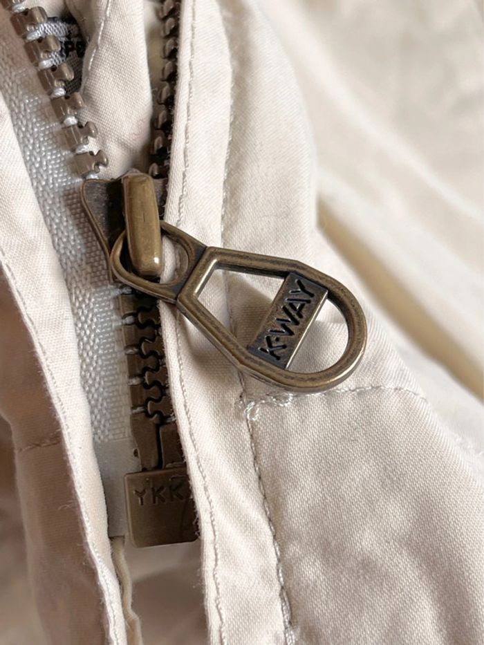 Veste courte beige K-Way « Golf » vintage taille (grand) S - photo numéro 13