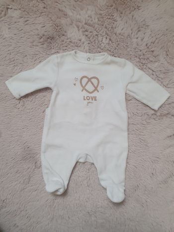 Pyjama mixte velours 1 mois 54 cm 