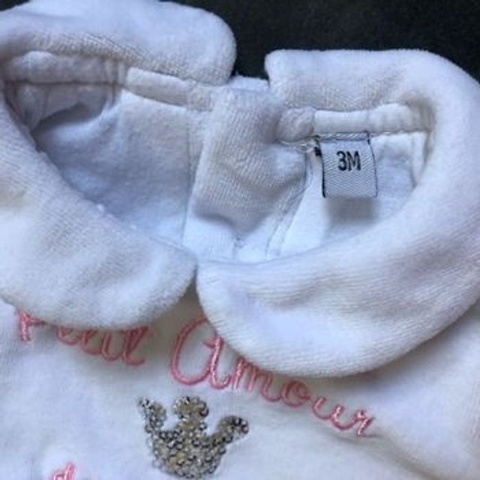 Ensemble velours couronne argenté sequins 3 mois - photo numéro 5