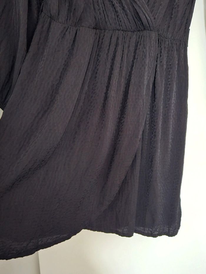 Robe noire portefeuille satinée léopard Etam - photo numéro 4