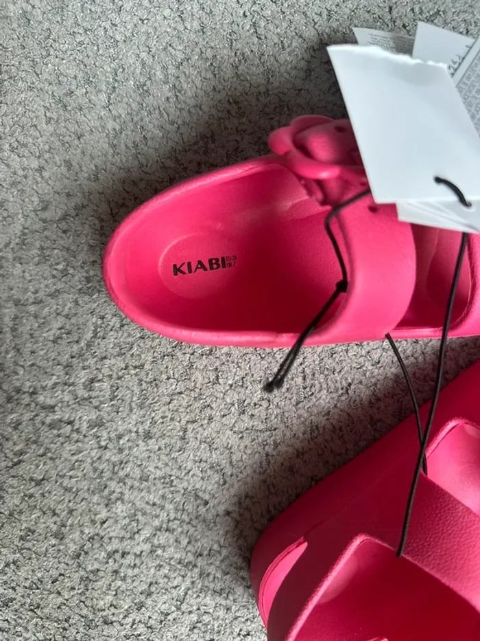 Sandales / claquettes / mules rose style Birkenstock Kiabi neuf - photo numéro 4