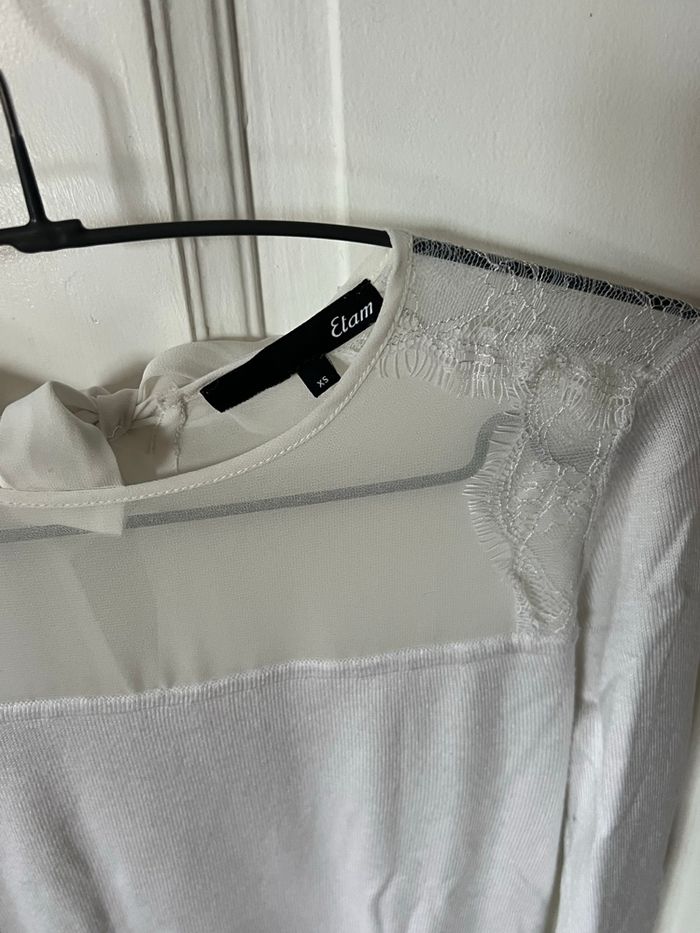 Pulls blanc etam taille XS - photo numéro 2