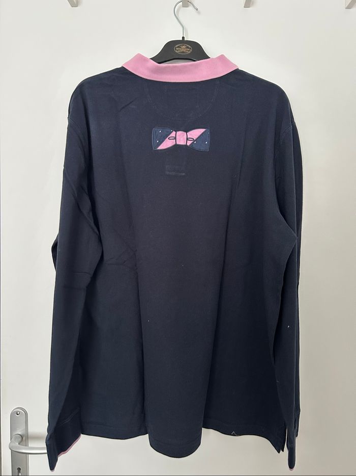 Polo manches longues bleu marine col rose brodé Eden Park 2XL - photo numéro 5