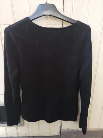 Pull Col ouvert noir femme