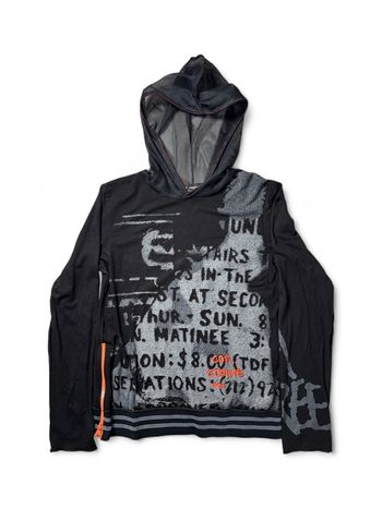 T-shirt manche longue à capuche Cop Copine vintage 2000s