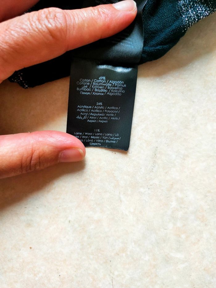 Pull rayé gris et noir ample taille 38 marque bréal - photo numéro 5