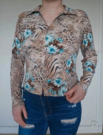 Magnifique blouse imprimé animal et fleurs