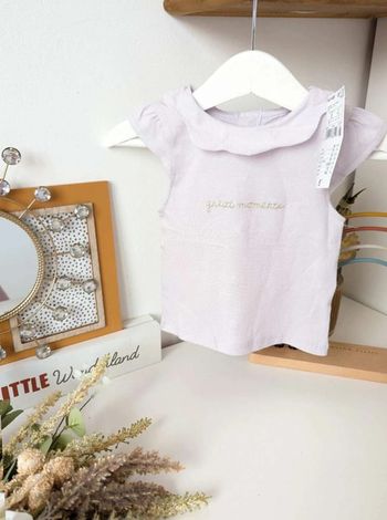 T-shirt  col claudine Kiabi  lilas 3mois