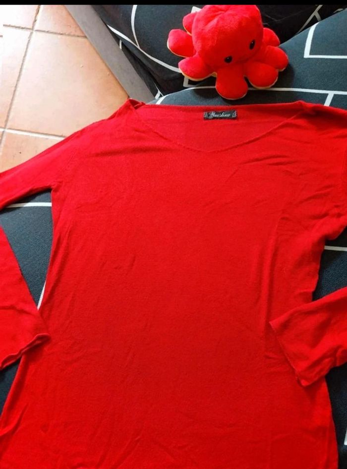 Pull rouge TU - photo numéro 3