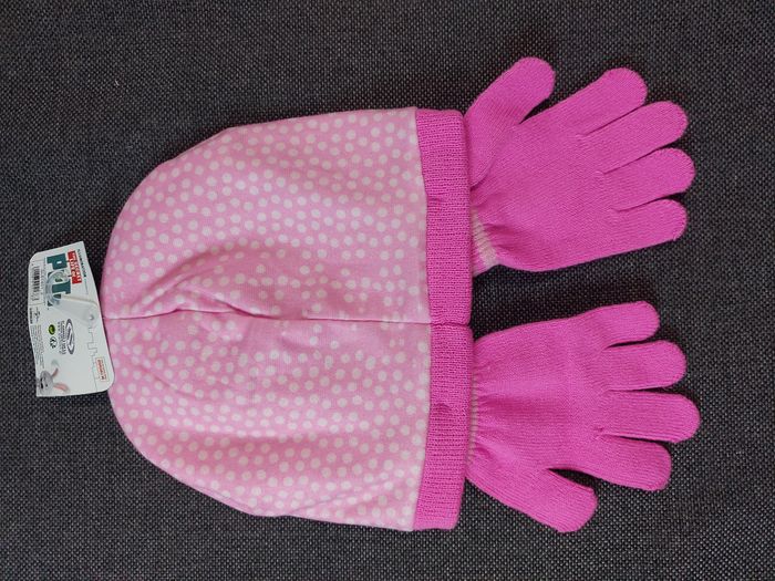 ensemble bonnet et gants comme des bêtes rose tu - photo numéro 2