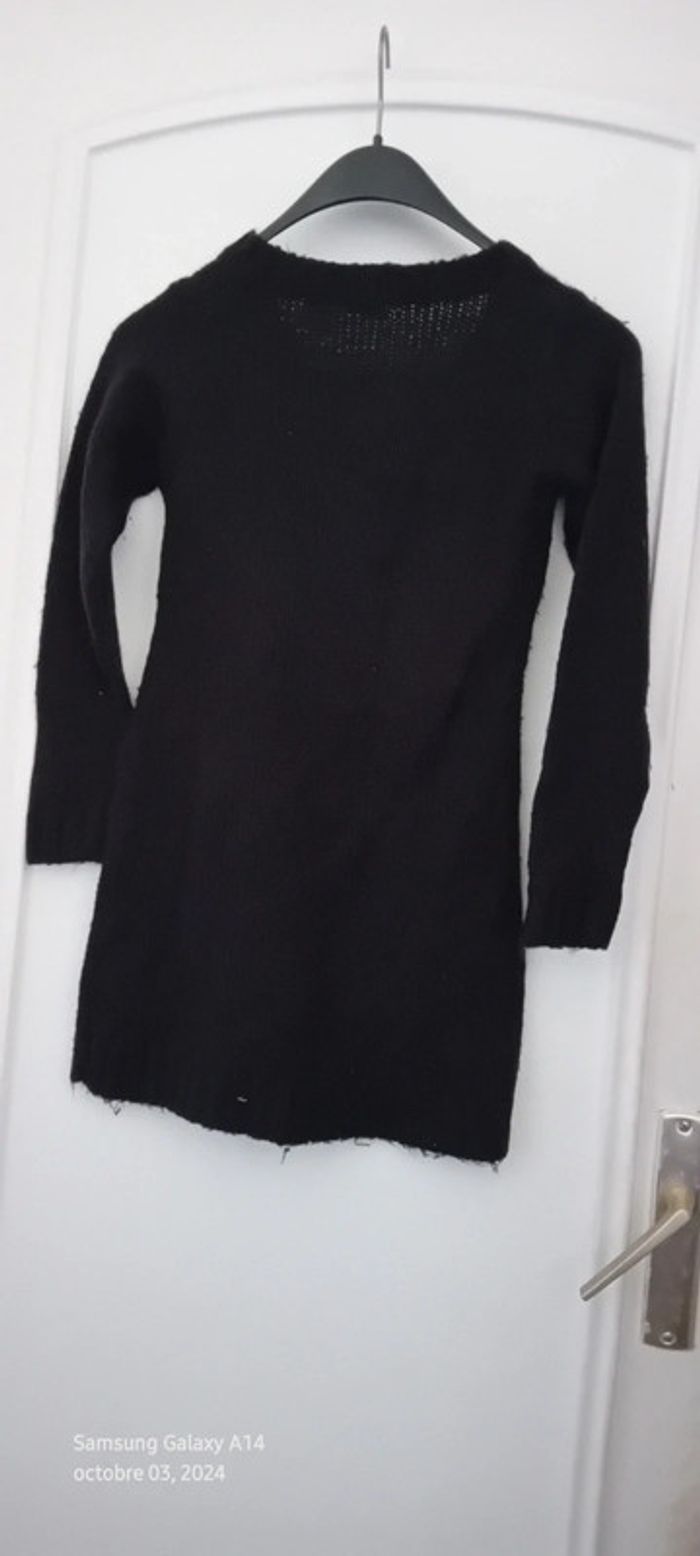 Robe pull col en V noire fille 10 ans la redoute - photo numéro 9