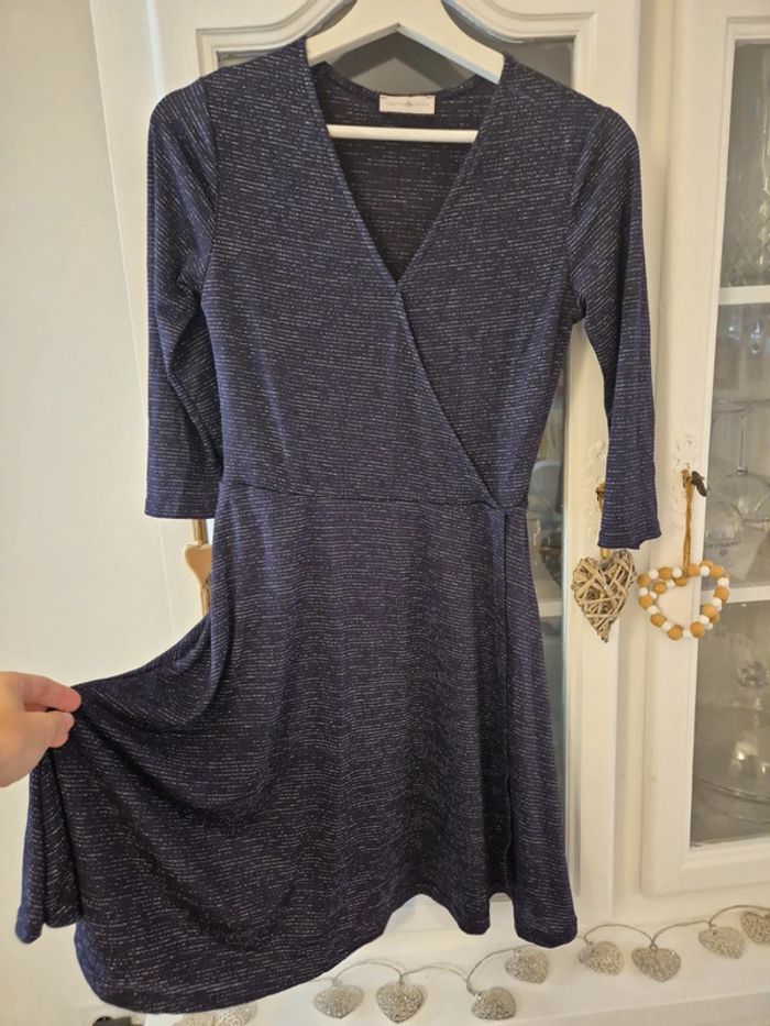 Magnifique robe cache cœur patineuse violette et argentées Cache Cache TS - photo numéro 4