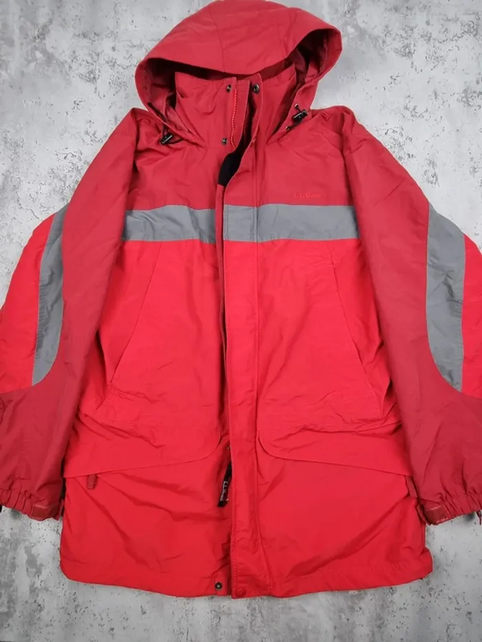 Parka rouge L.L. Bean – Taille M Homme (mesures en photos)