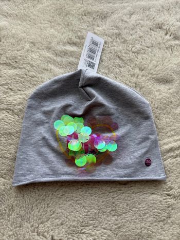 🎩bonnet fin - gris et rose - fille taille M - neuf avec étiquette hat youkids