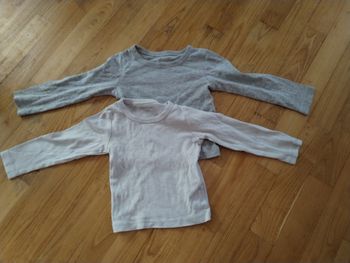 2 t shirts grande manche 24mois