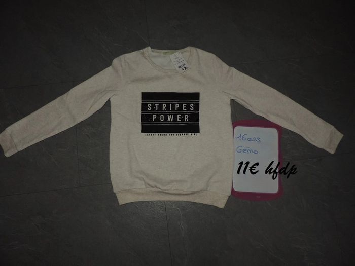 sweat gémo taille 16 ans