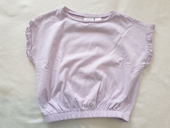 Tshirt oversize lila manches froufrous - T86 - Zara