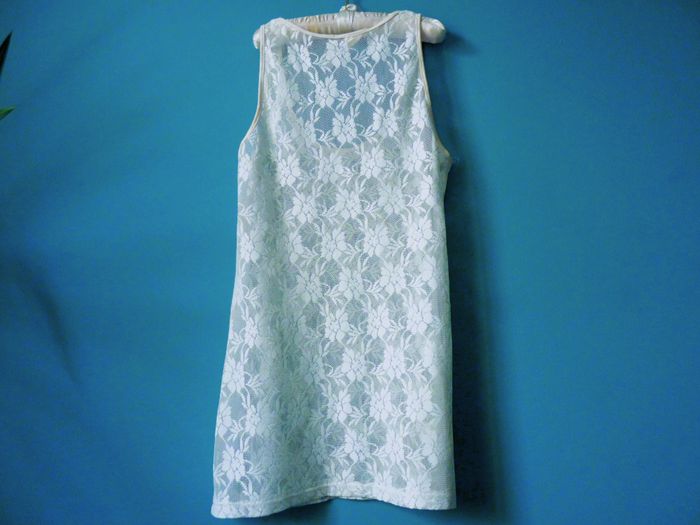 Debardeur Femme Pull & Bear S 36 dentelle ecru fleur plage TBE - photo numéro 2