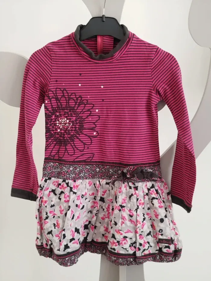 Robe manches longues multicolore Catimini taille 6 ans