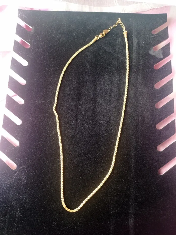 Collier chaine en acier inoxydable doré - photo numéro 2