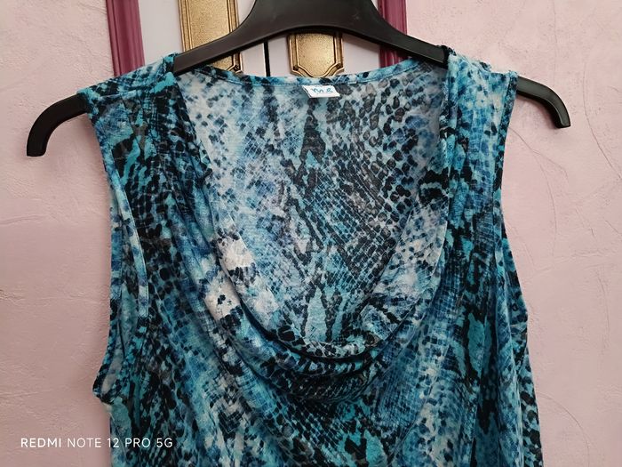 Tunique bleu imprimée M&S en T.XL (42) - photo numéro 2