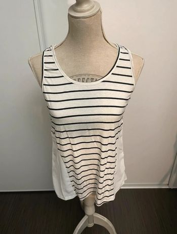 Débardeur Anna Morellini Rayé Noir & Blanc Taille S Neuf avec Étiquette