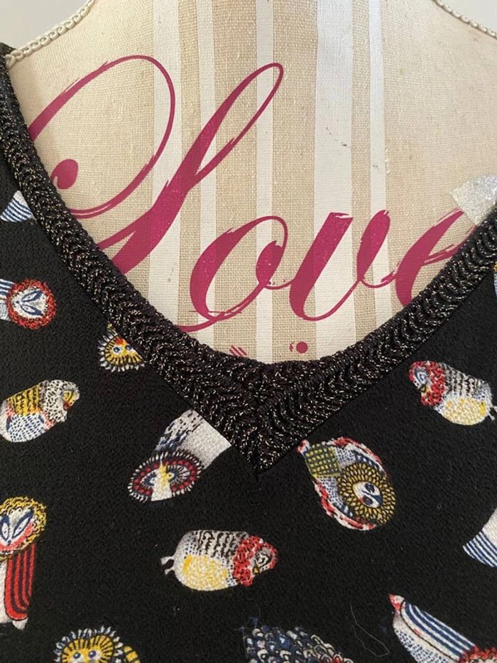 Blouse noir à motifs It Hippie taille s très bon état - photo numéro 3