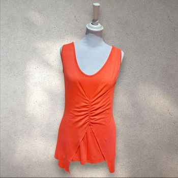 Tunique asymétrique sans manche corail 38-40