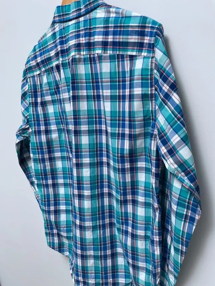 Chemise Tommy Hilfiger à manches longues checkered shirt blue Mens M - photo numéro 3